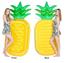 Vercrown Riesiges aufblasbares Ananas Schwimmtier,Pool Ananas Luftmatratze , Aufblasbar schwimmen Floß PVC Aufblasbarer Schwebebett Liegestühle Stuhl Luxus Ozean Lilo für Erwachsene und Kinder (L180*B90*H20cm)