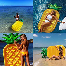 Vercrown Riesiges aufblasbares Ananas Schwimmtier,Pool Ananas Luftmatratze , Aufblasbar schwimmen Floß PVC Aufblasbarer Schwebebett Liegestühle Stuhl Luxus Ozean Lilo für Erwachsene und Kinder (L180*B90*H20cm)